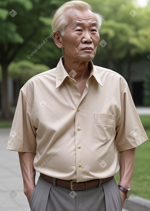 Chinese elderly male with  blonde hair