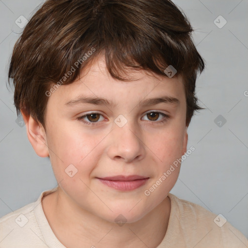 Joyful white young-adult male with medium  brown hair and brown eyes