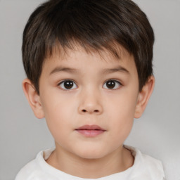 Neutral white child male with short  brown hair and brown eyes