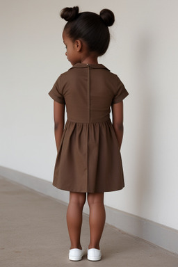 African american child female with  brown hair