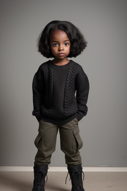 African american child girl with  black hair