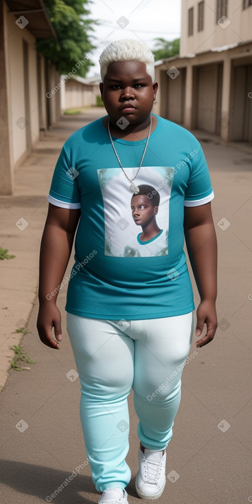 Tanzanian teenager boy with  white hair