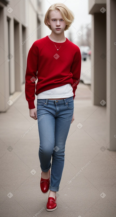 Teenager boy with  blonde hair