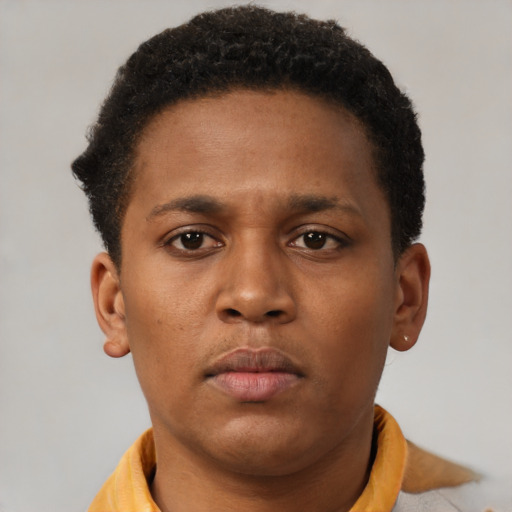 Neutral latino young-adult male with short  brown hair and brown eyes
