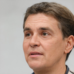 Neutral white adult male with short  brown hair and brown eyes