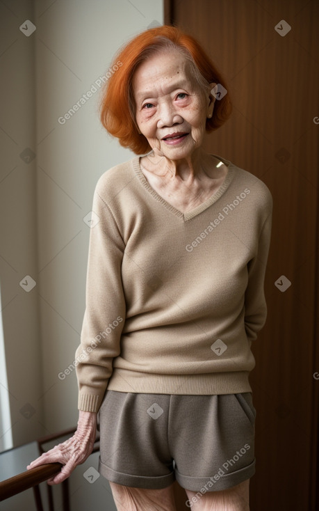 Malaysian elderly non-binary with  ginger hair