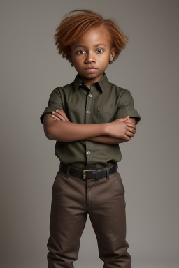 African american child boy with  ginger hair