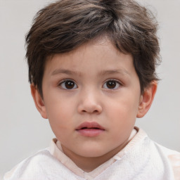 Neutral white child female with short  brown hair and brown eyes