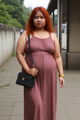 Nepalese middle-aged female with  ginger hair