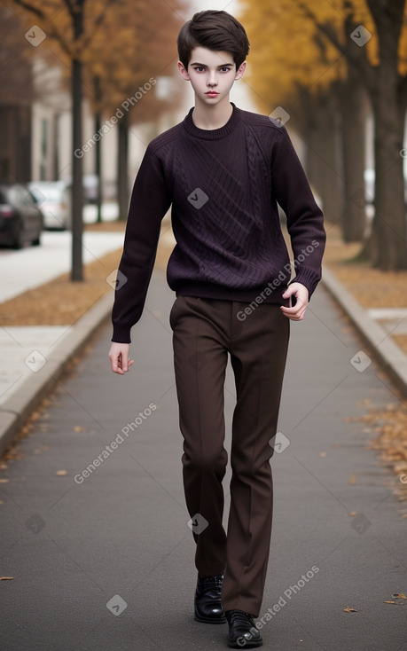 Young adult boy with  brown hair