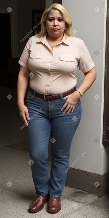 Puerto rican middle-aged female with  blonde hair