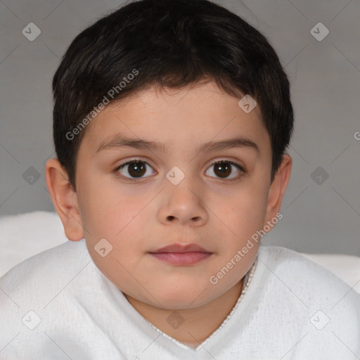 Neutral white child female with short  brown hair and brown eyes