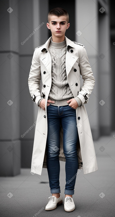 Albanian teenager boy with  white hair