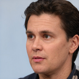Neutral white adult male with short  brown hair and brown eyes