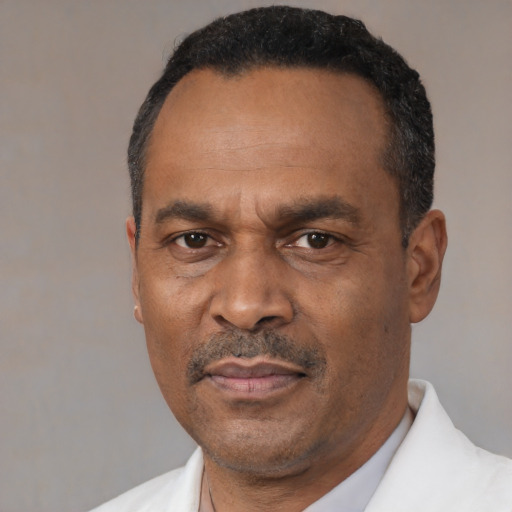 Neutral latino adult male with short  black hair and brown eyes