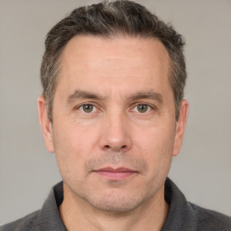 Neutral white adult male with short  brown hair and brown eyes