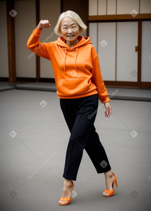 Japanese elderly female with  blonde hair