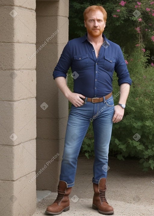 Greek middle-aged male with  ginger hair