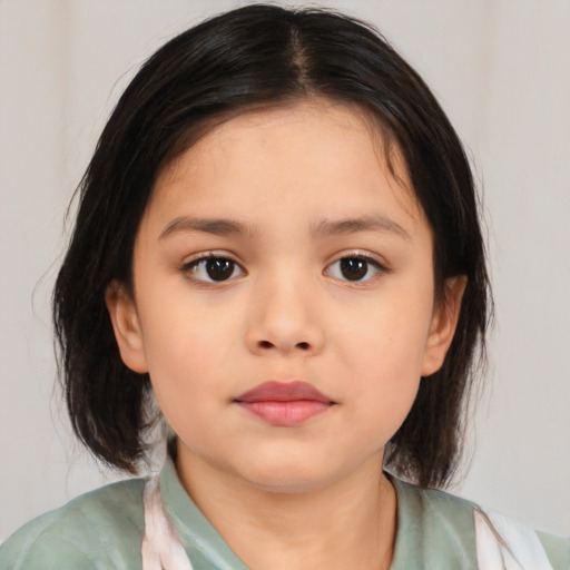 Neutral asian young-adult female with medium  brown hair and brown eyes