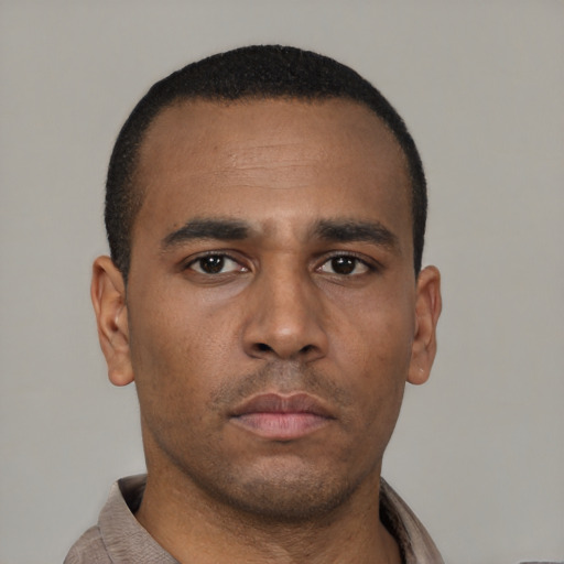 Neutral latino young-adult male with short  brown hair and brown eyes