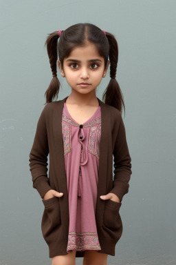 Pakistani child girl with  brown hair