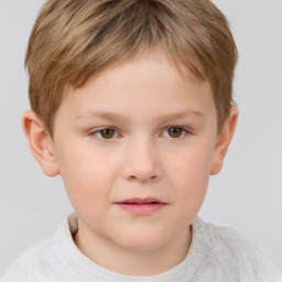 Neutral white child male with short  brown hair and brown eyes