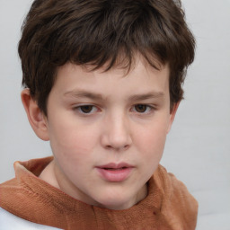 Neutral white child male with short  brown hair and brown eyes