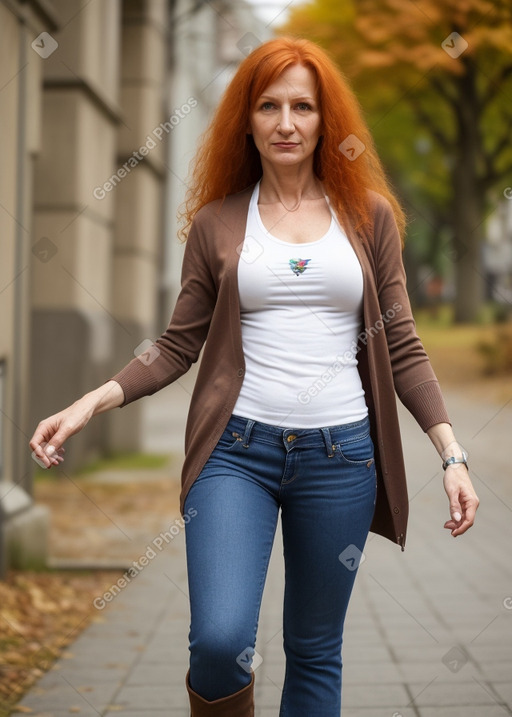 Bulgarian 45 years female with  ginger hair