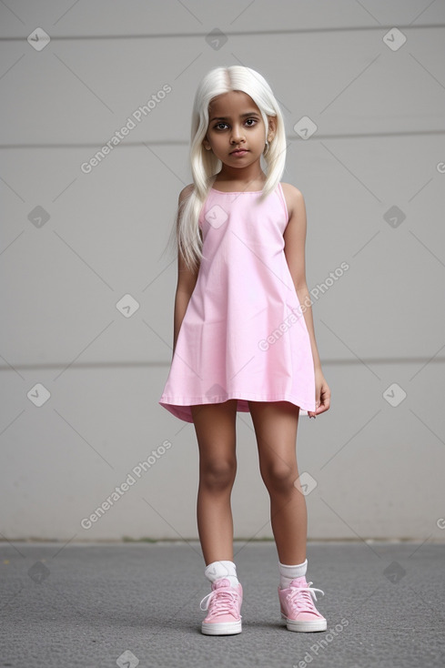 Indian child female with  white hair