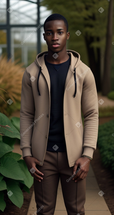 Ghanaian young adult male with  brown hair