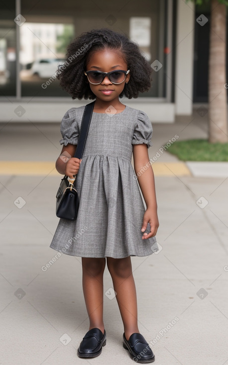 African american child female with  gray hair