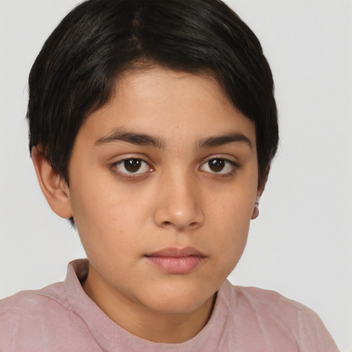 Neutral white young-adult female with short  brown hair and brown eyes