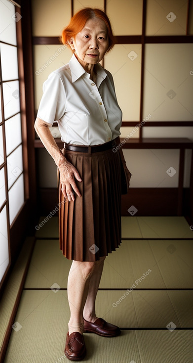 Japanese elderly female with  ginger hair