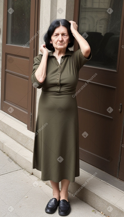 Hungarian elderly female with  black hair