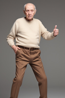 French elderly male with  brown hair