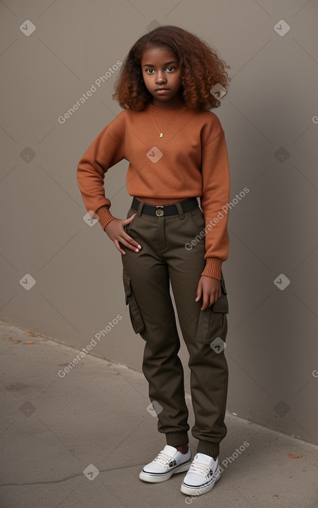 African american teenager girl with  ginger hair