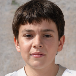 Neutral white child male with short  brown hair and brown eyes