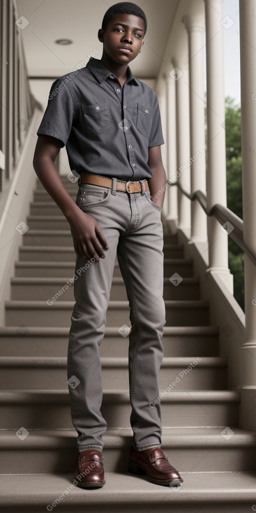 African american teenager male with  gray hair