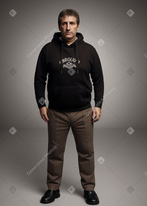 Uruguayan middle-aged male with  brown hair