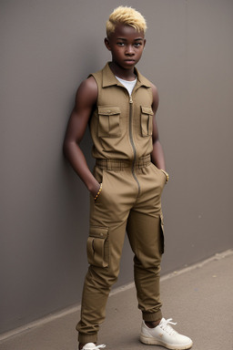 Ghanaian teenager boy with  blonde hair