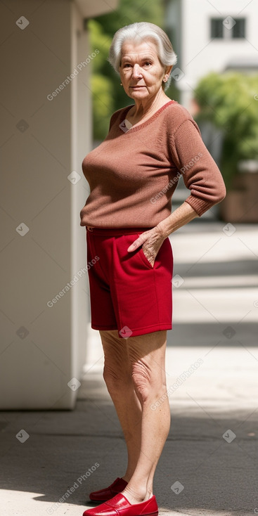 Austrian elderly female with  brown hair