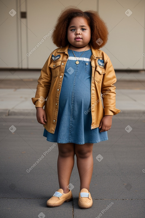 African american child girl with  ginger hair