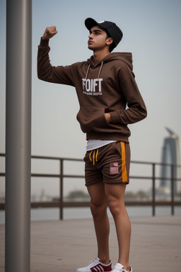 Qatari young adult male with  brown hair