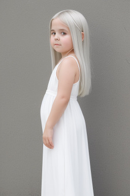 Greek child girl with  white hair