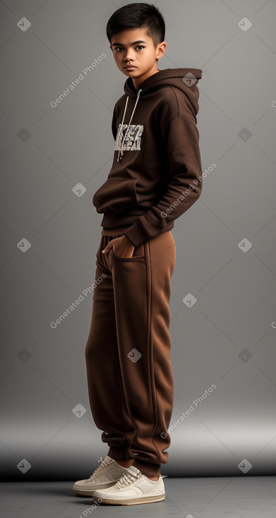 Indonesian teenager boy with  brown hair