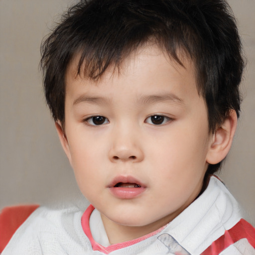 Neutral white child male with short  brown hair and brown eyes