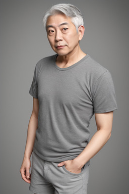 Korean adult male with  gray hair