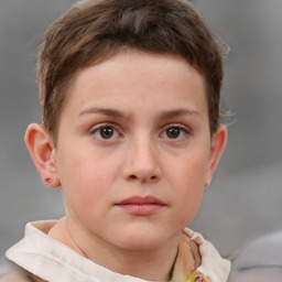 Neutral white child male with short  brown hair and brown eyes