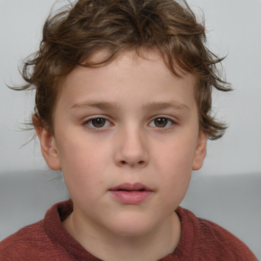 Neutral white child male with short  brown hair and brown eyes