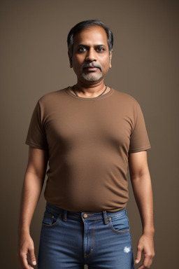 Indian middle-aged male with  brown hair